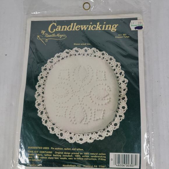 2 NIP Needle Magic Candlewicking Pineapple & Tulip Pincushion Ornament Kits - Picture 2 of 5